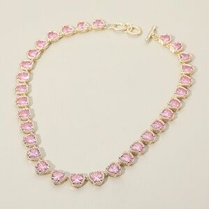 Elegant Pink Heart Necklace
